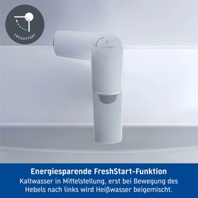 Bateria umywalkowa Duravit DuraVelezChrom - z funkcją FreshStart - z zestawem odpływowym - 18,7 cm