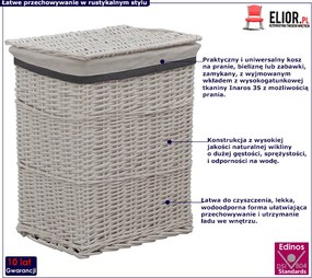 Biały wiklinowy kosz na pranie - Viver