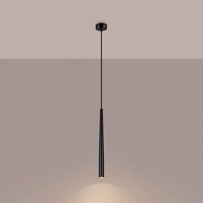Lampa wisząca nowoczesny Euphora, stal - 1 źródło światła 3000K - L.8 x H.118 cm - czarny
