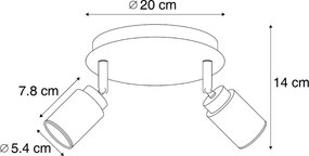 Nowoczesny reflektor wpuszczany beżowy 2-źródła światła IP44 - Ducha