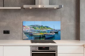 Szkło Ozdobne do Kuchni Statki w Zatoce pod Górami