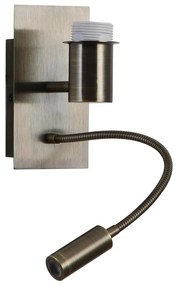 Brilagi - LED Elastyczny kinkiet NUBILA 1xE27/25W/230V + LED/3W mosiądz