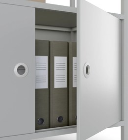 Regał biurowy otwarty z drążkiem na ubrania, do recepcji i poczekalni, metalowy, szary, 800x2200x400 mm: ARIEL