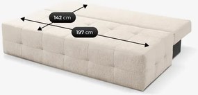Sofa z Funkcją Spania MORANA Kremowa Nowoczesna