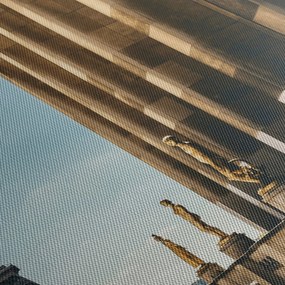 Obraz z placu Trocadero, Paryż (z zegarem) (90x30 cm)