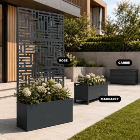 Metalowa pergola z donicą Rose 90 × 30 × 180 cm, kolor antracyt