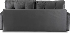 Sofa z Funkcją Spania FAVIO Wersalka Rozkładana Dwuosobowa Welurowa Szara Nowoczesna do Salonu