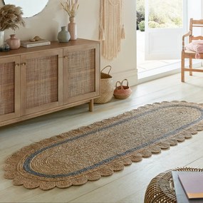 Szaro-naturalny chodnik z juty tkany ręcznie 80x230 cm Grace Grey – Flair Rugs