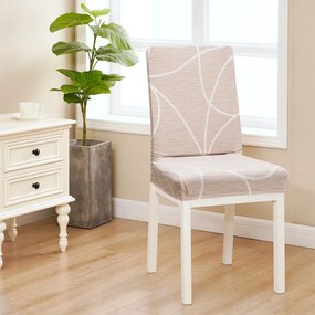 4Home Pokrowiec elastyczny na krzesło Abstract beżowy, 45-50 cm, zestaw 2 szt.