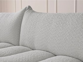 Jasnoszary narożnik z materiału bouclé (lewostronny/z szezlongiem) Azra – Bobochic Paris