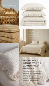 Beżowa pościel dwuosobowa z bawełny renforcé 240x220 cm Amalia Striped – Mila Home Luxury
