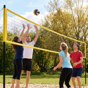 SPORTNOW Zestaw do badmintona, przenośna siatka do badmintona z regulacją wysokości, torba transportowa 950 x 100 x 248 cm, czarna | Aosom PL