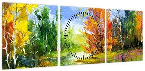 Obraz - Obraz krajobrazu (z zegarem) (90x30 cm)