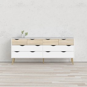 Biała komoda Tvilum Oslo, 196 x 82 cm
