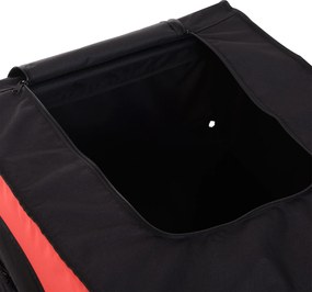 HOMCOM Przyczepka Rowerowa Bagażowa Transportowa 130x77x65cm Czerwona Czarna | Aosom PL