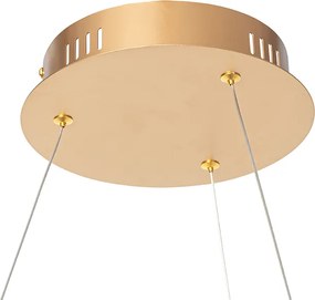 Designerska lampa wisząca złota 80 cm z wbudowanym LED o 3 stopniach ściemniania - Anello
