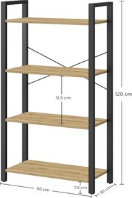 Regał stojący, otwarty, 4 półki - artisan - LLS60B88V1
