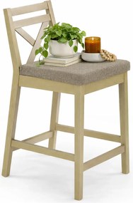 Drewniane skandynawskie krzesło barowe dąb sonoma L9-R77