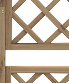 Outsunny Skrzynka na Kwiaty z Siatką Espalier, Prostokątna Drewniana Skrzynka z Tylnym Espalier dla Roślin Pnących i Dachem