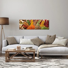 Obraz - Przyprawy z całego świata (z zegarem) (90x30 cm)