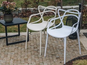 Zestaw 4 szt. plastikowych krzeseł KATO, beżowy