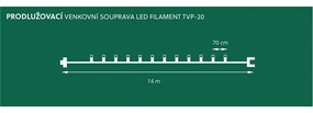 Oświetlenie zewnętrzne Szyszka kolorowy, 20x Filament żarówki LED, przedłużenie