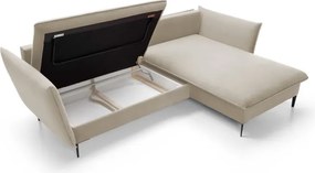 Narożnik GLOSS Prawostronny z funkcją spania, zestaw z poduszkami wolnostojący tkanina RIVIERA 38 Zielony WERSAL