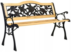 Żeliwna ławka parkowa z motywem róży P7-D64