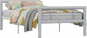 Szare metalowe łózko jednoosobowe 100x200 cm P6-C02