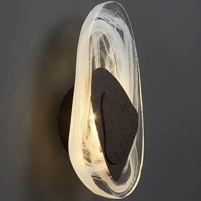 Neon LED - nowoczesny kinkiet, designerska lampa ścienna, szkło w kolorze złota