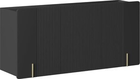 Komoda Malmi 150 cm trzydrzwiowa wisząca - czarny mat / złoty