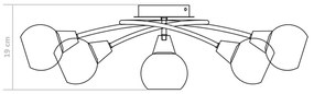 Lampa sufitowa ceramiczna z okrągłymi kloszami - EX215-Meliva