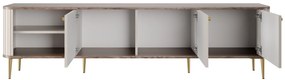 Szafka RTV Vesper 3D 187 cm - kaszmir / orzech / złote nogi
