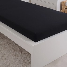 4Home prześcieradło jersey Mako czarny, 90 x 200 cm
