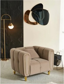 Szarobrązowy aksamitny fotel Alma – Mauro Ferretti