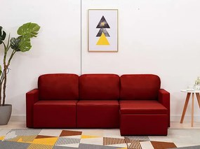 Rozkładana sofa modułowa bordowa - Odi 4Q