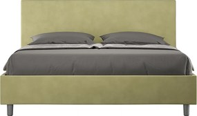 Łóżko wyposażone w stelaż z listwami tapicerowane 160x200 microfibra Zielony Adele