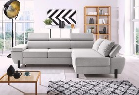 Narożnik MOLINA S układ L Prawostronny z funkcją spania w tkaninie CLOUD WERSAL