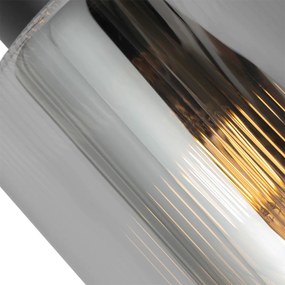 Plafon / Reflektorek / Spot / Spotow / Lampy sufitowe art deco czarny z przydymionym szkłem regulowany - Laura ArtDeco Oswietlenie wewnetrzne