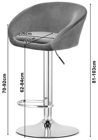 Szary hoker aksamitny T2-L30