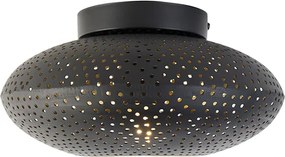Orientalna lampa sufitowa czarna ze złotem 25 cm - Radiance
