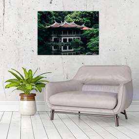 Obraz na szkle z japońskiego ogrodu narodowego (70x50 cm)