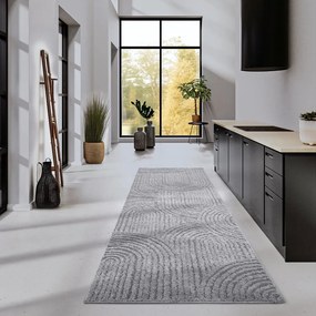 Szary chodnik 80x240 cm Chappe Light Grey – Elle Decoration