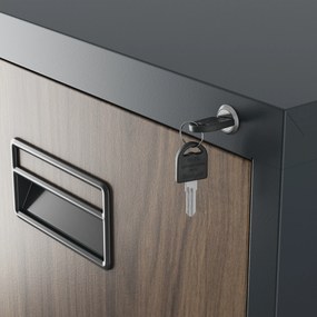 Metalowa szafa kartotekowa SARA V5, 460 x 1630 x 620 mm, Eco Design: antracytowa/ orzech