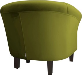 Fotel Milo tkanina Welur wygodny fotel tapicerowany do salonu i sypialni : Kolor nogi - Venge, Kolor tkaniny - VELVET - BL75, Wysokość nogi - 15 cm