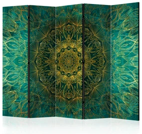 Parawan jednostronny Orient 225x172 cm 5-częściowy zielony ARTGEIST B
