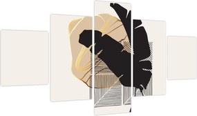 Obraz - Abstrakcja z tropikalnymi liśćmi N⁰4 (125x70 cm)