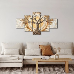 Obraz – Złote drzewo życia w mozaice (125x70 cm)