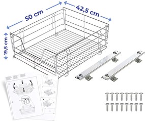 Metalowy koszyk pod blat kuchenny, ORGANIZER na przybory kuchenne