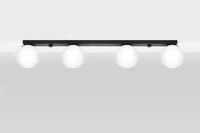 Czarna lampa sufitowa ze szklanym kloszem ø 12 cm Umerta – Sollux